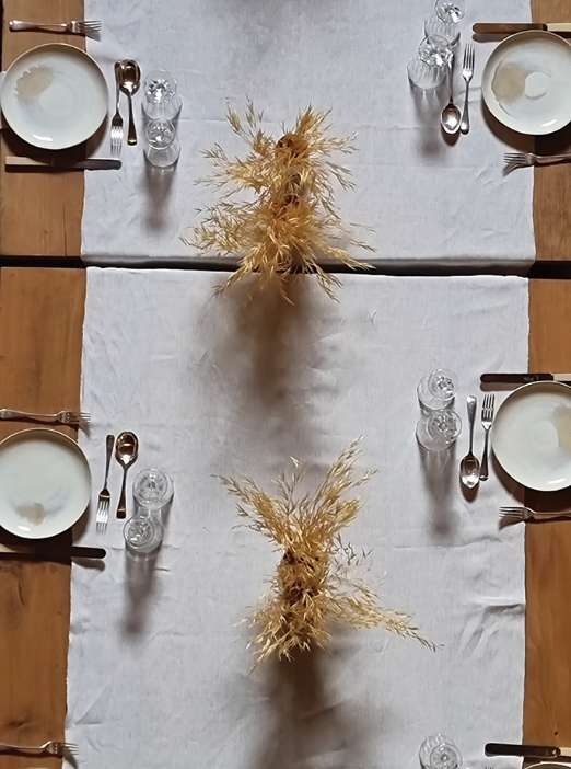 A table laid for an event